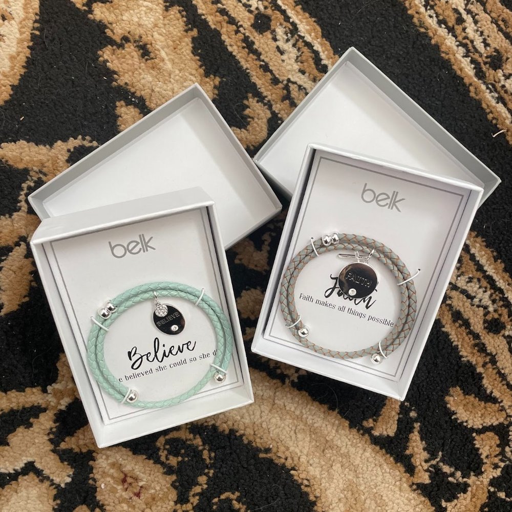 2 Pack Bracelets "Faith" and "Believe" NWT